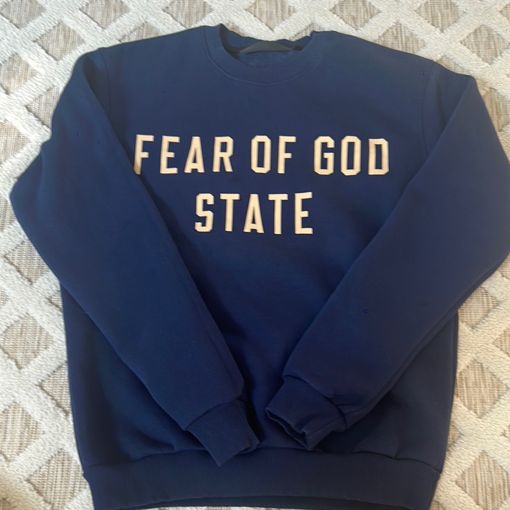 Fear of God Blue Crewneck Sweater